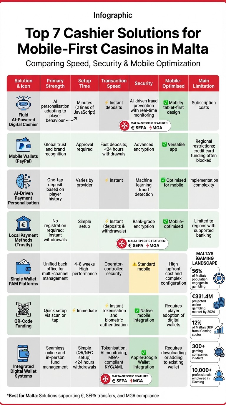 Comparison of Top 7 Mobile Casino Payment Solutions for licensed iGaming operators